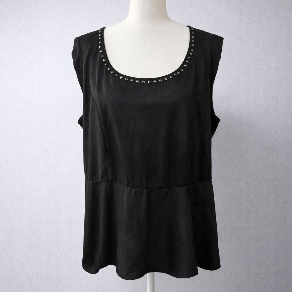 Torrid 4X‎ Black Faux Suede Peplum Top Whimsigoth Goth Dark Romantic Edgy Blouse